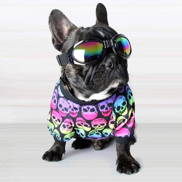 Cotton French Bulldog Skull Print Vest