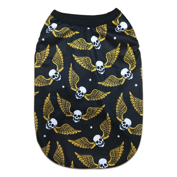 Cotton French Bulldog Skull Print Vest