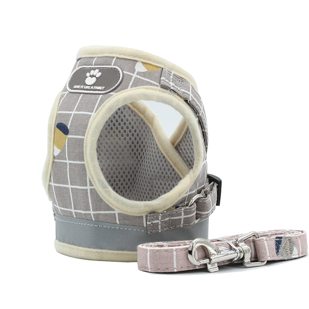 Nylon Mesh Kitten Puppy Reflective Dogs Harness  Leash Se