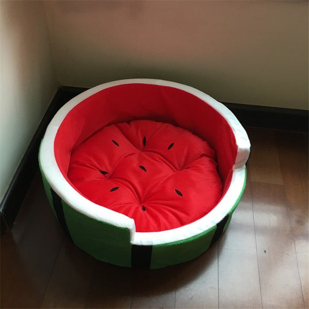Cute Kennel House Warm Cotton Watermelon Modeling Dog Bed