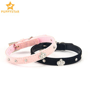 Rhinestone Crystal Velvet Crown Dog Collar