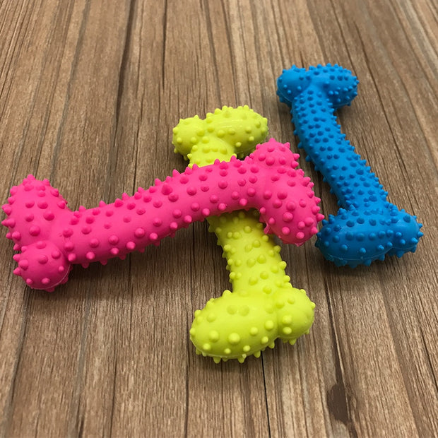 Rubber Dog Toy with Thorn Bone